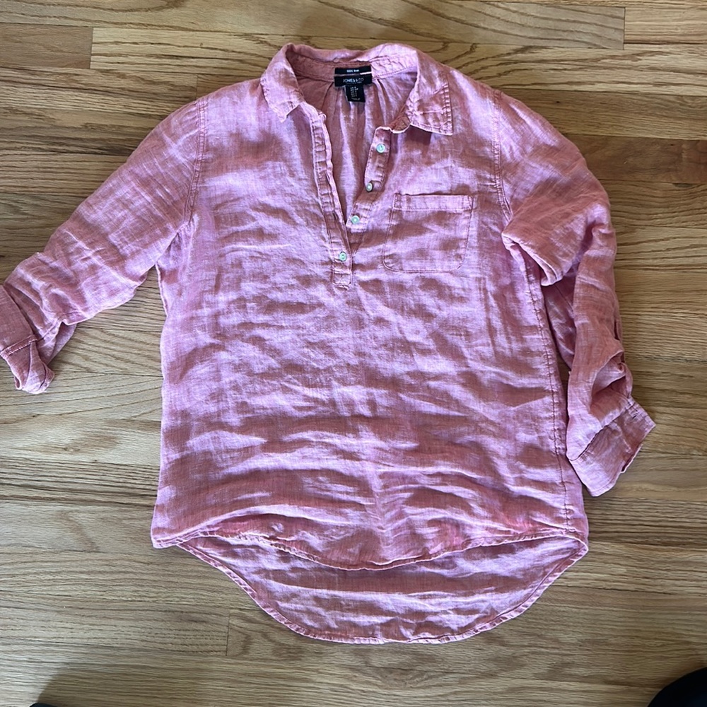 Jones New York 100% linen shirt